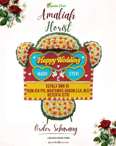 Karangan Papan Bunga Pernikahan di Goto